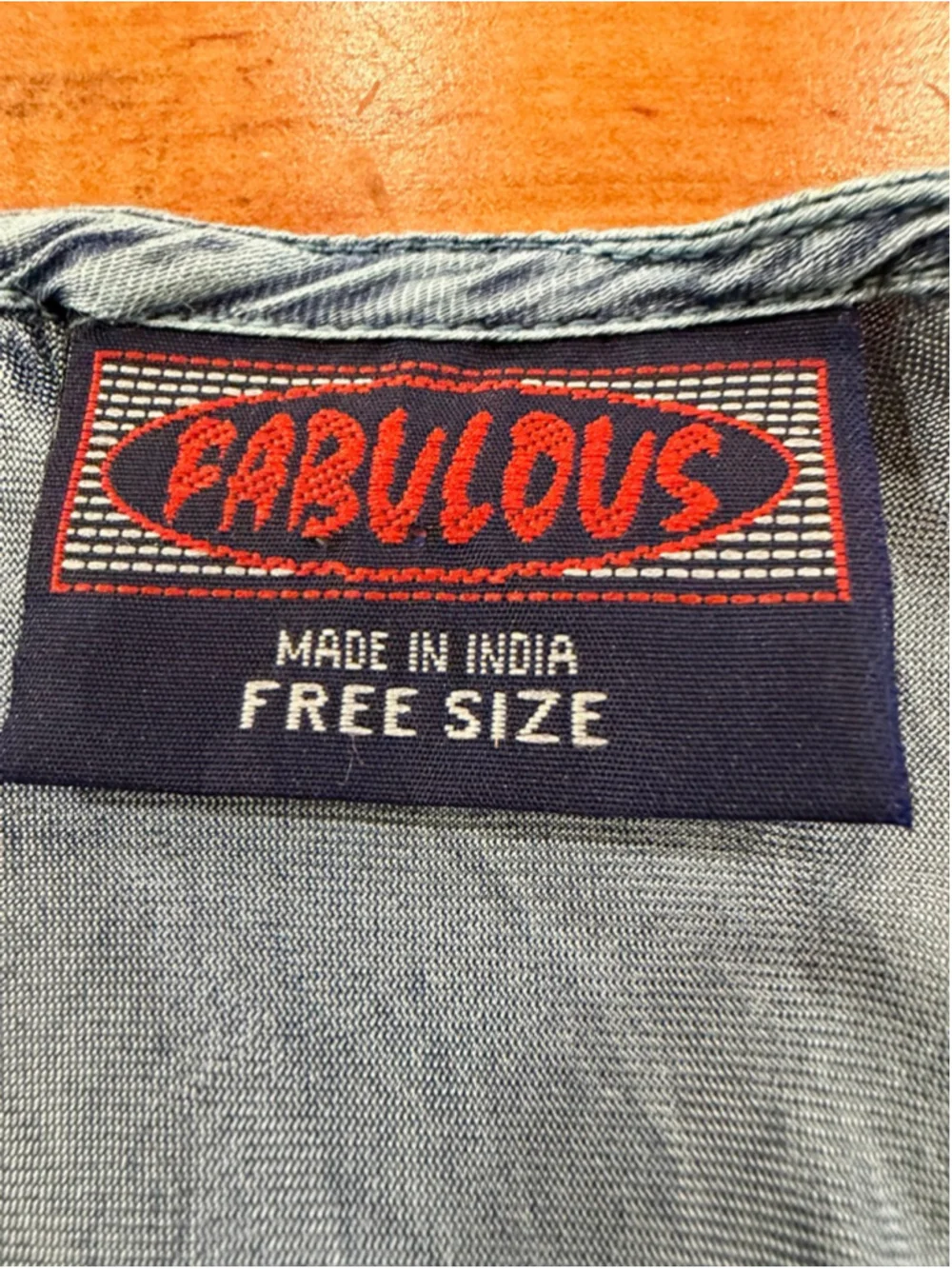 FABULOUS India Rayon Acid Wash Embroidered Maxi Dress Blue Boho Free Size (M)